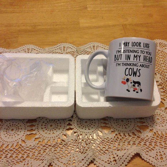 Humorous coffee cup, thinking of cows - Picture 2 of 6